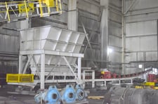 Feeder Hopper w/ Conveyor & McLanahan Cross Belt Sampler, 24" wide x 85' long Superior belt conveyor, 15 HP
