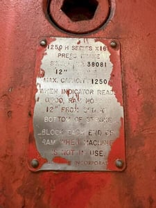 1250 Ton, Cincinnati #1250HX16, Press Brake, 20' overall, 1992" between housing, 12" stroke, 24" open, 12"