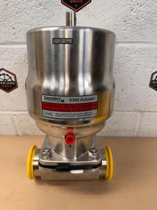 2-1/2" Saunders Crane #S189420-6-1, Sanitary Diaphragm Valve, stainless steel S360 actuator housing