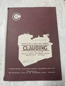 Clausing Colchester Heavy Duty Geared Head Precision Lathes Master Manual