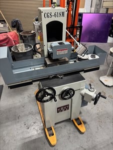 Kent #CGS-618M, Manual Hand-feed Surface Grinder, 3 HP, 3450 RPM, 6" x 18" Working Table, 2019
