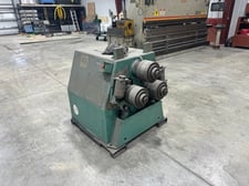 3" x 3" x 0.277" Roundo #R-3, Hydraulic Angle Bending Roll, 9" diameter, 3" shaft, 23 FPM, 5 HP, 1988