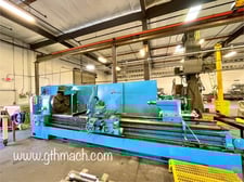 38"/48" x 160" Geminis #GE870, Gap Engine Lathe, 6-1/4" bore, 4 jaw 27" chuck, tailstock, Steady Rest