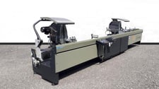 20' Emmegi #Precision-C2-TU/5, Twin-Head Double Miter Saw, 21.65" blade diameter, 5.5 HP, 2250 RPM, 95 psi