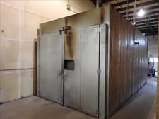 120" x 264" L Rapid #8820, 1200000 BTU powder coat oven, Natural gas makeup air, front & rear doors
