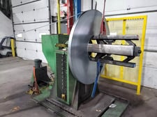 10000 lb. Littell #90-30, motorized automatic centering coil reel, 30" width, 72" outside dimensions, 20"-24"