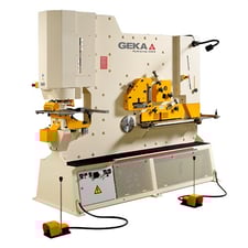 8" x8" x3/4" Geka #Hydracrop-220S, Universal Hydraulic Ironworker, 240 Ton, Two-cylinder, 15" throat, new