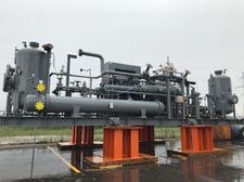 Kobelco #KS34SEH, oil injected screw compressor, 2700 HP, gas booster compressor skid+one spare bare shaft