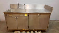 Kewaunee, Lab Casework Benches w/ Sink Faucet & Hose, Stainless Steel, 6'