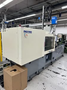 123 Ton, 6.1 oz., Nissei #FNX110IIIA-18A, hybrid horizontal injection molder, 18.1" x 18.1" tie bar spacing