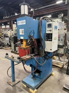 75 KVA T. J. Snow, spot welder, 18" throat, 8" x8" platen, Entron EN1000, 2017