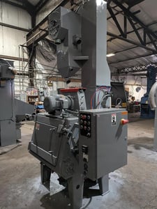 Goff #3BB, Wheel Blast Cabinet/Tumble Blast Machine, 3 cu.ft. capacity, 7.5 HP wheel, dust collector, 480