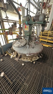 1,200 gallon IPS Reactor, 316 Stainless Steel, 60" diameter x 96" straight side, dish top & bottom, baffles