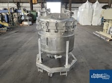 100 gallon Brighton Jacketed Receiver, 316L Stainless Steel, 50/50 psi, 36" diameter x 21" straight side