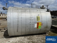 4,000 gallon Storage Tank, Stainless Steel, 8' diameter x 11' straight side, flat bottom, shallow cone top