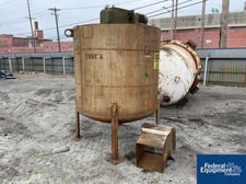 700 gallon Mix Tank, Stainless Steel, 60" diameter x 52" straight side, flat top, dish bottom, agitator
