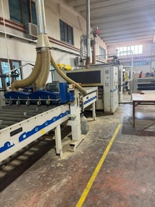 Unimak #FLL-1400-PUR, Laminating Line, w/Flying Knife System, Glue Spreader & Jib Crane, 54" Laminating Line