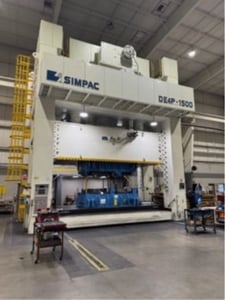 1500 Ton, Simpac #DE4P-1500, 240" x 98" bed, 36" stroke, 56" Shut Height, 10-40 SPM, 2017