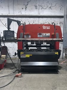 80 Ton, Amada #RG80S, hydraulic press brake, 8' overall, 80.8" between housing, 3.94" stroke, 15.76" throat