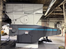 Vecoplan #VAZ-1600-M-FF V-5552, single shaft shredder w/ conveyor, 62" x 80" hopper opening, PLC Control, 2022