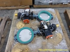 10" EBRO Armaturen butterfly valves with actuators, unused, lots of 2