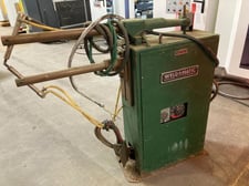 15 KVA Weld-O-Matic #AS-15, spot welder, 24" length of arms, 2" arms, adj timer