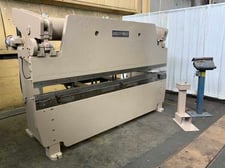 100 Ton, Accurpress #710010, press brake, 10' overall, 100" between housing, 8" stroke, 2-Axis CNC back gauge