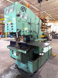 6" x 6" x 5/8" Piranha #PII-110, hydraulic ironworker, 110 ton, 20.5" throat, 15 HP, joystick ctyrls, 2005