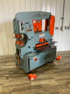 6" x 6" x 1/2" Scotchman #DO-70/110, ironworker, 70 ton, 2" stroke, 9" throat, dual operator
