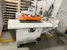 Larrick #390, Automatic Shaper, 1.25" spindle, 2" max. part thickness, 7.5 HP, 4000-7000 RPM, 6" conveyor