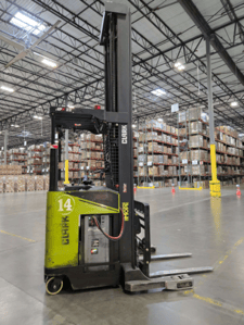 4,500 Lb. Clark #NPR22, Narrow Aisle Reach Forklift, Stand-up Rider, Triple Mast, 9610 hours, 2020 (2