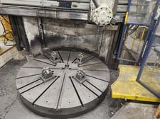 108" Bullard #Dynatrol, vertical turret lathe, 120" swing, 4-jaw table w/ jaws, 84" height under rail, 5-pos.