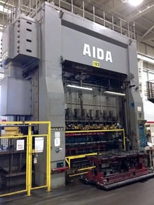 880 Ton, Aida #FT2-80, straight side double crank press, 15.7" stroke, 3.1" adj., 12-25 SPM