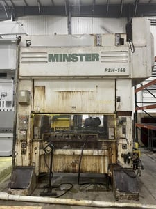 180 Ton, Minster #P2H-160-6333-FW, straight side double crank, 5.9" stroke, 17.7" Shut Height, 3.94" adj.