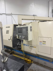 Okuma #Impact-LU25, CNC Lathe, 12 Station Turret, 10 Station Sub Turret, Hydraulic Steady Rest, Tail Stock