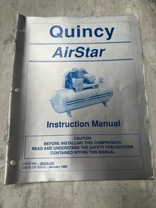 Original Quincy Airstar Series Model ATL5 Compressors Instruction Manual
