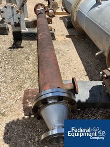 60 sq.ft. Ambassador, shell & tube heat exchanger, 304L Stainless Steel tubes, 75" diameter x 120" L tubes