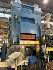 1500 Ton, Minster #90-1500, knuckle joint press, 12" stroke, 36" Shut Height,.5" adj., 28 SPM, 1965