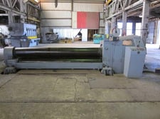 12' x 1-1/8" Bertsch #18, initial pinch plate roll, 18" roll diameter, hydraulic drop end, geared rear roll