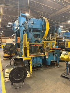 130 Ton, Verson, gap frame mechanical press, 6" stroke, 19" Shut Height, 4" adj., 50" x30" bed, 30 SPM