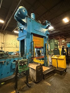 200 Ton, Minster #S2-200-48-36, straight side double crank press, 16" stroke, 36" Shut Height, 10" adj., 48"