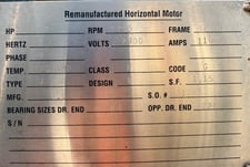 500 HP 1785 RPM U.S. Motors, Frame 8209S, TEFC, BB, 2300 V, 1.15 service factor, offered electrically OK or