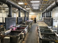 Anodizing Line, 480 V., 500 gallon tanks, current setup for 6' x3' parts