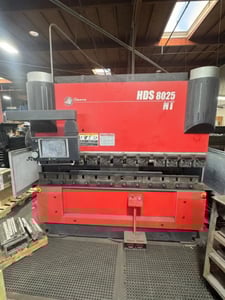 88 Ton, Amada #HDS-8025NT, CNC Press Brake, 8.5' overall, 86.6" between housing, 16.3" throat, 7.9" stroke