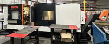 Mazak #Quick-Turn-450, 33" swing, 7.2" bar, 80" centers, 22.84" dia., A2-15, 8" hydraulic Steady Rest, front