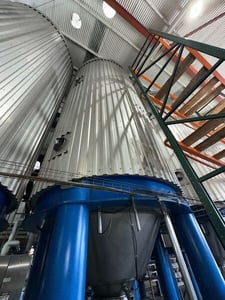 6200 gallon Ziemann Bauer, Stainless Steel Jacketed Vertical Tank, 102" diameter x 27' tall, 19 psi @ 86°F