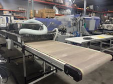 32" wide x 20' long, Crizaf #L-32x20, flat belt conveyor with cooling system, adjustable height