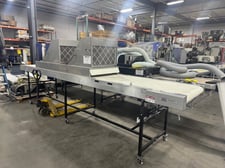 30" wide x 16' long, LaRos #A-510-30-16.01, flat belt conveyor with cooling unit, adjustable height