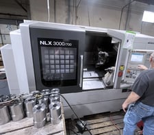 DMG, Mori #NLX-3000/700, CNC lathe, 38.5" swing, 12" chuck, 3.5" bar, 28" centers, tailstock, presetter, chip