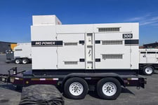 240 KW Multiquip #DCA300SSJU4F, prime rental grade towable diesel generator set, sound attenuated enclosure
